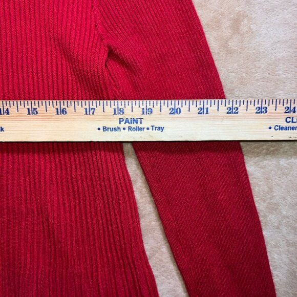 Philosophy Women Small Red Stripe Rayon Knit Round Neck Long Sleeve‎ Sweater (R) - Picture 5 of 7